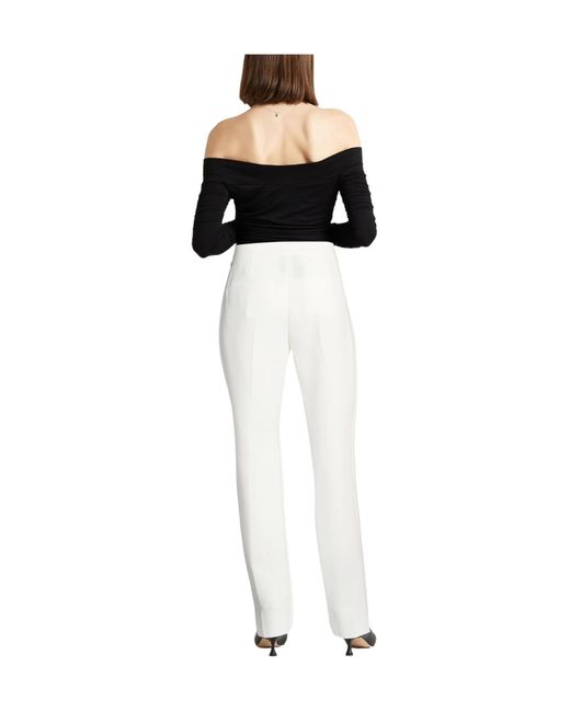 Max Mara White Plain Colour Casual Trousers