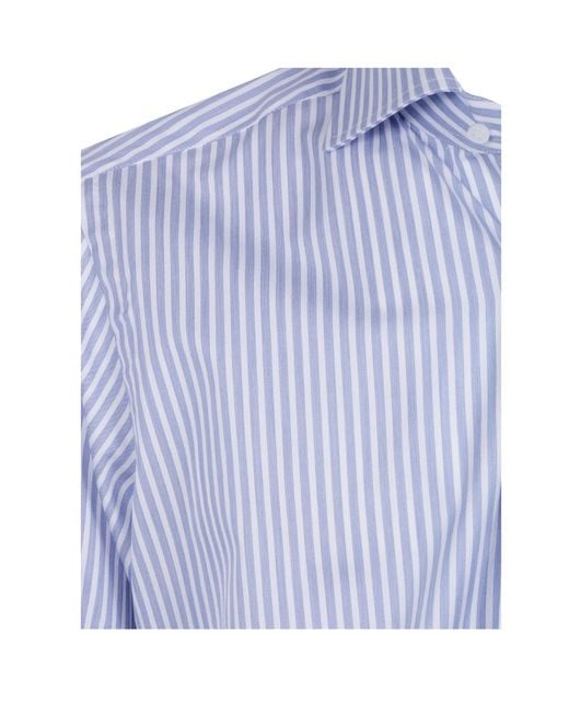 Barba Napoli Blue Striped Shirt for men