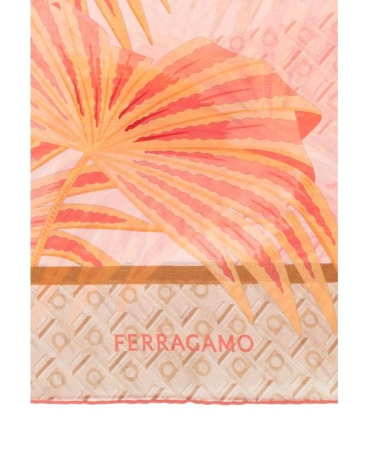 Ferragamo Pink Ferragamo Patterned Print Scarf