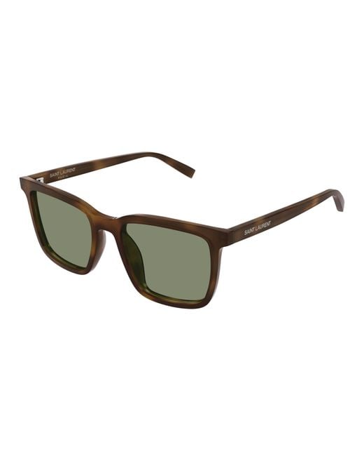 Saint Laurent Green Eyewear Square Frame Sunglasses for men