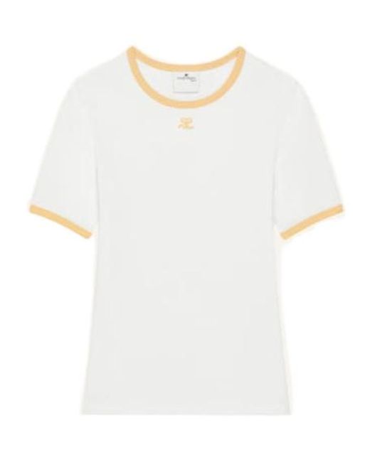 Courreges White Courrèges Contrast Trim Logo T-Shirt