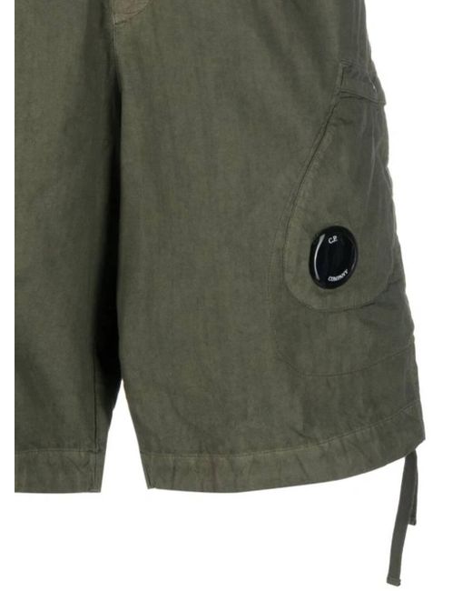 C P Company Green Multi-Pocket Cotton Bermuda Shorts for men