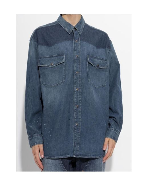 Maison Margiela Blue Denim Shirt for men