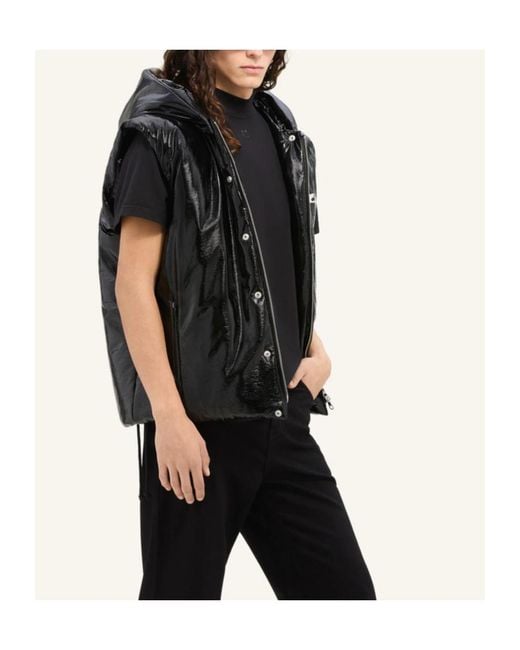 Courreges Black Sleeveless Puffer Vest for men