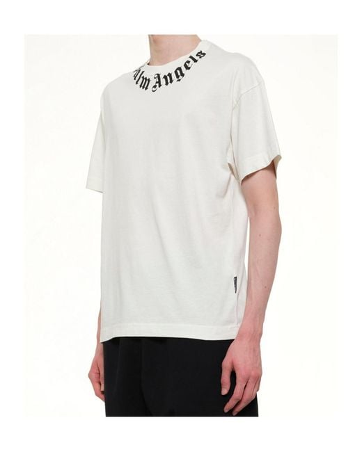 Palm Angels White Logo T-Shirt for men