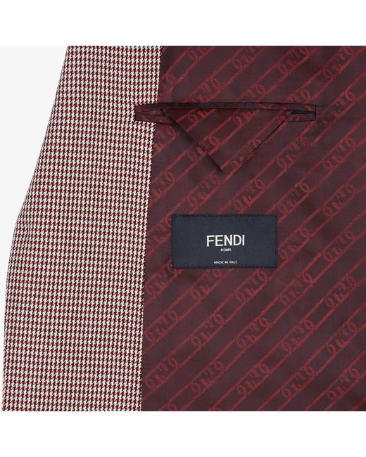 Fendi Brown Single-Breasted Houndstooth Blazer for men