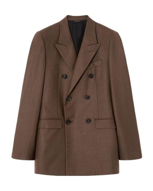 Loro Piana Brown Double-Breasted Blazer