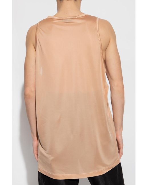 Versace Natural Embroidered-Logo Detail Tank Top for men