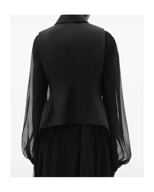 Ann Demeulemeester Black Lune Open-Front Waistcoat