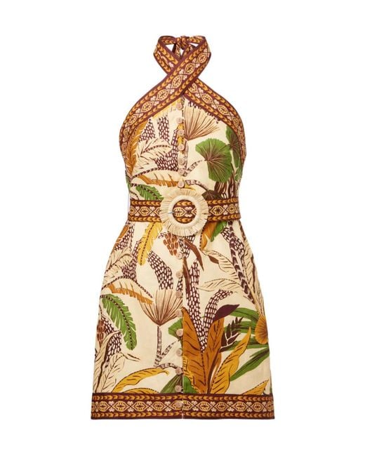 Farm Rio Metallic Patterned Dress