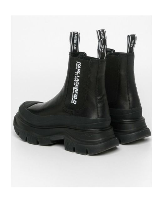 Karl Lagerfeld Black Paneled Chelsea Boots