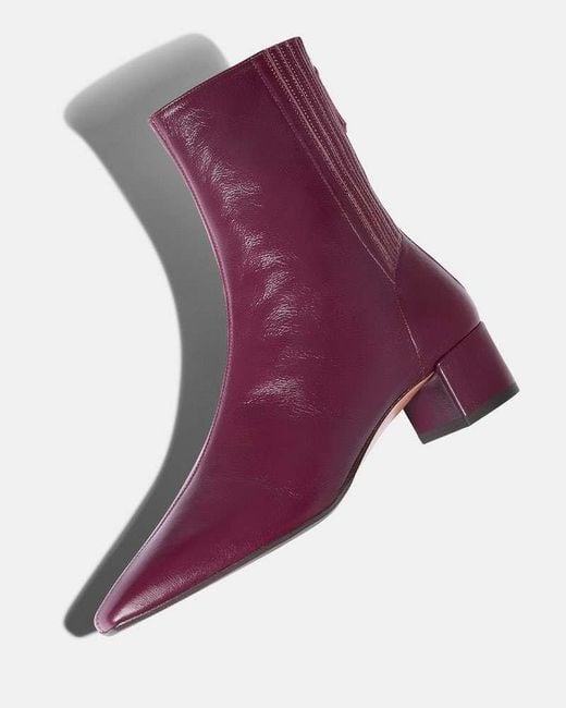 Aquazzura Purple Honore Square-Toe Ankle Boots