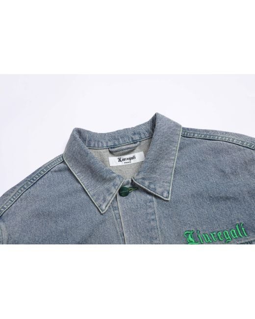 LIU REGALI Blue Logo Denim Jacket for men