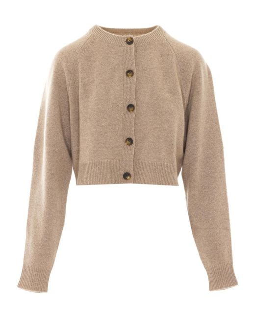 Loulou de Saison Natural Heike Cropped Button Cardigan