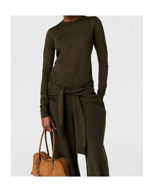 Stella McCartney Green Tie-Front Crewneck Jumper