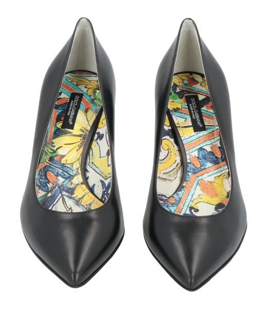 Dolce & Gabbana Black Pointed-Toe Leather High Heels