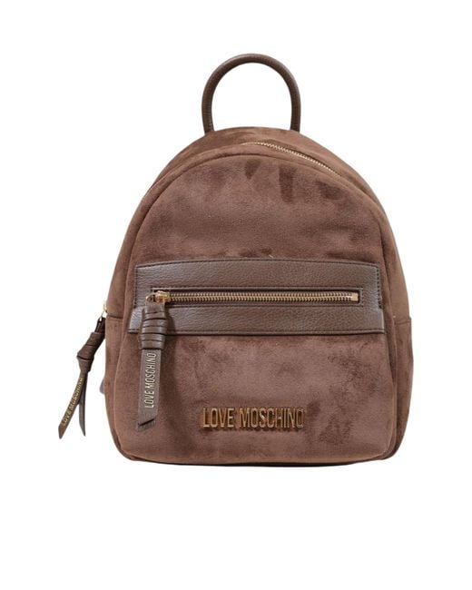 Moschino Brown Top-Handle Backpack