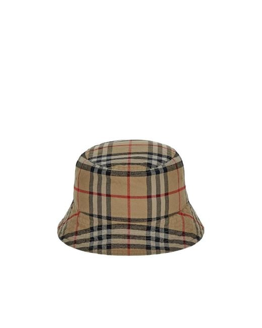 Burberry Multicolor Checked Pull-On Bucket Hat for men