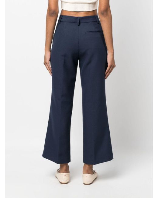 Closed Blue Wide-Leg Cropped Trousers