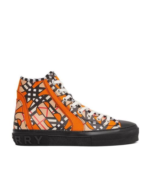 Burberry Orange Tb Monogram High-Top Sneakers for men