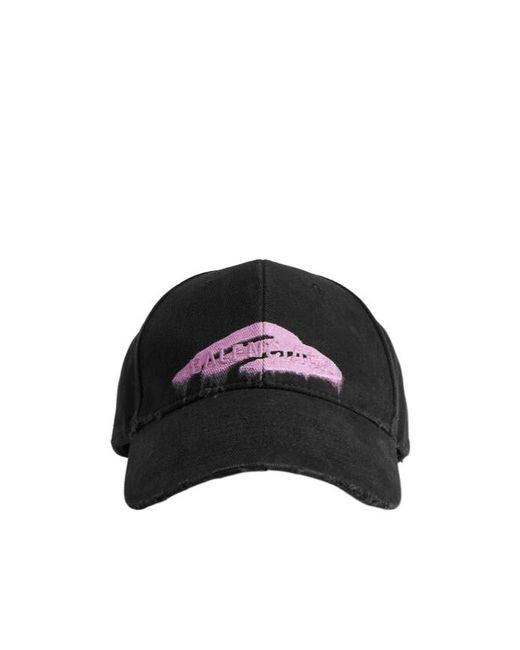 Balenciaga Black Wet Brush Baseball Cap