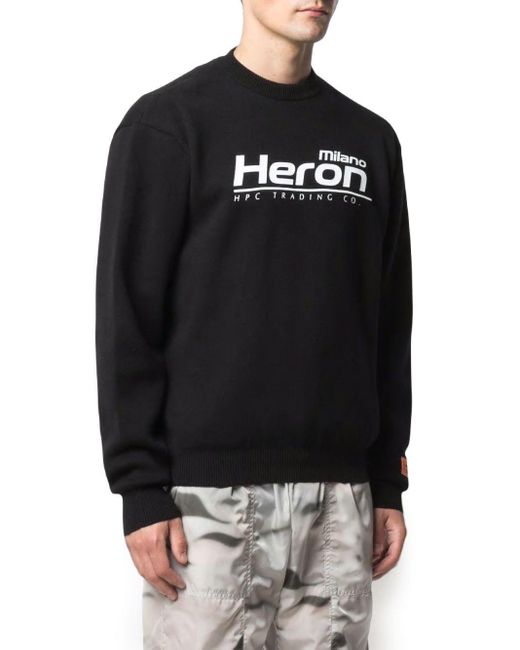 Heron Preston Black Logo Print Sweatshirt for men