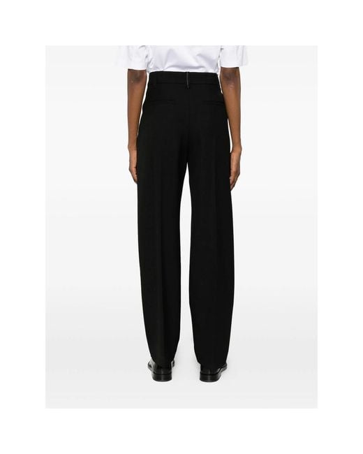 Brunello Cucinelli Black Pressed-Crease Straight-Leg Trousers