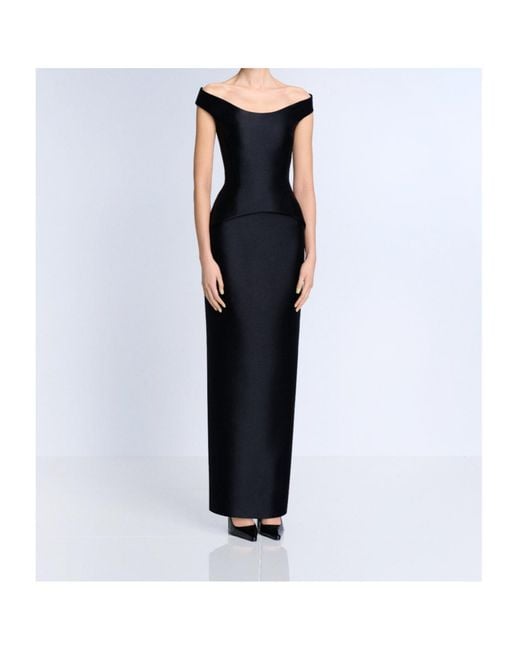 Solace London Black Ruffled Dress