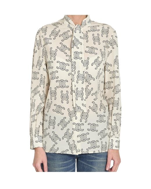 Céline White Lavallière Blouse
