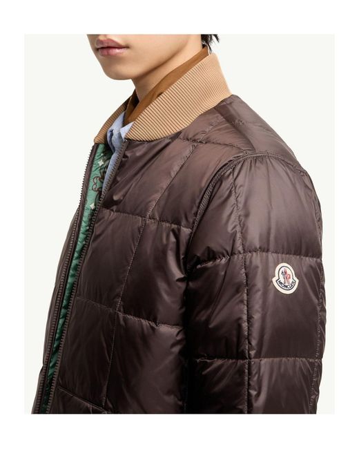Moncler Green Chalvron Reversible Down Bomber Jacket for men