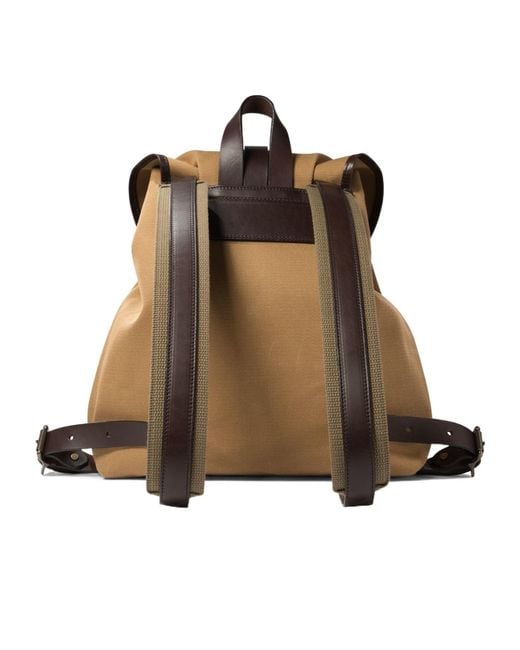 Filson Brown Drawstring Twill Backpack