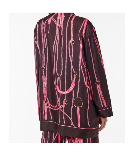 Gucci Red Flowing Short-Sleeve Patterned Shirt