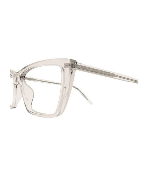 Saint Laurent White Eyewear Sl 737 Mica Cat-Eye Glasses