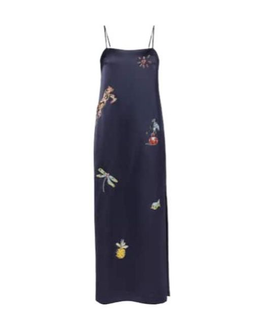 ALÉMAIS Blue Spaghetti Strap Midi Dress