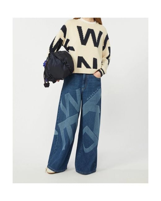 Weekend by Maxmara Blue Wkdvortice Wide Leg Jeans