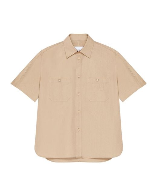 Givenchy Natural Logo Patch Short Sleeved Shirt for men