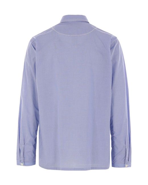 Junya Watanabe Blue Patchwork Check Shirt for men