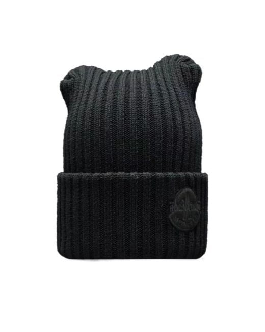 Moncler Black Wool Beanie for men