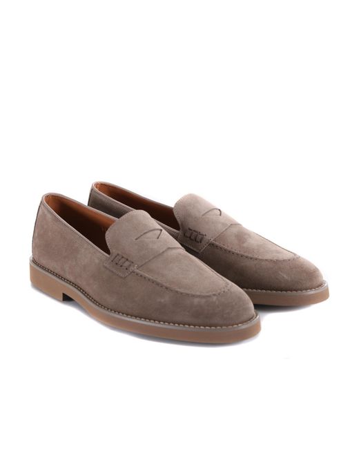 Doucal's Brown Earth Loafers for men