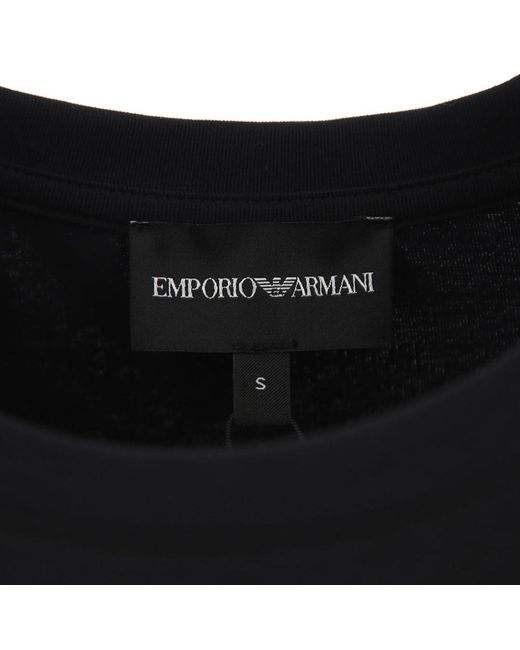 Emporio Armani Black Round Collar Logo T-Shirt