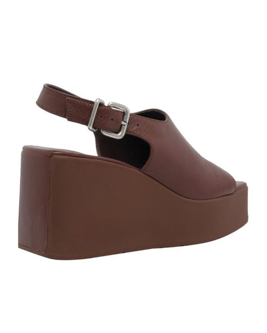 Vic Matié Brown Travel Wedge Sandals