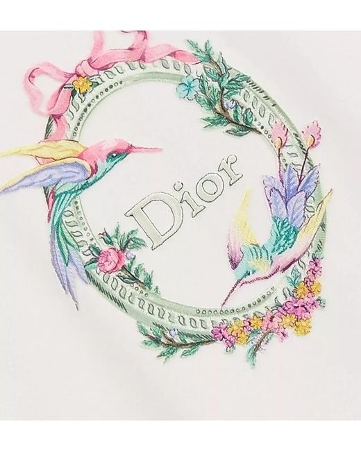 Dior White Qixi Embroidered Fitted T-Shirt