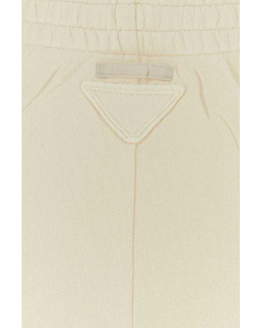 Prada White Elasticated Waistband Slit-Detailed Skirt