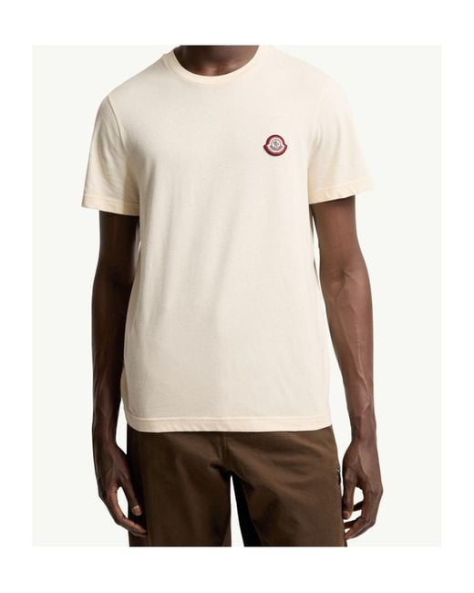 Moncler White Logo Cotton Jersey T-Shirt for men