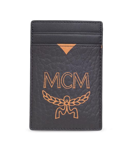 MCM Black Logo Card Holder for men