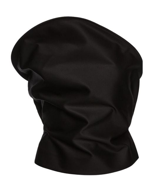 Magda Butrym Black Sculptural Strapless Bustier Top