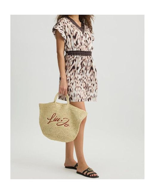 ワンピース LIU JO MINI DRESS PRINTED SATIN Printed satin dress colour pink | Liu Jo
