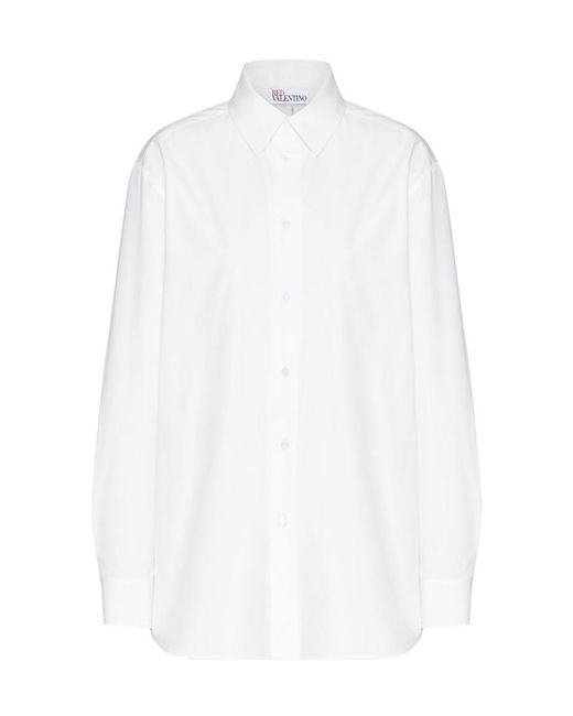 RED Valentino White Large Profile Poplin Shirt