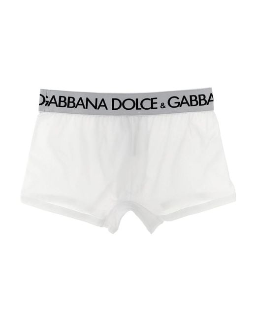 Dolce & Gabbana White Logo Printed Two-Pack Boxers for men