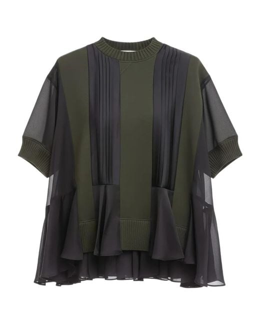 Sacai Black Short-Sleeved Cover-Up
